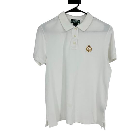 Vintage Ralph Lauren Womens Polo Shirt Size S Creast Embroidered Tennis Preppy - Picture 1 of 12